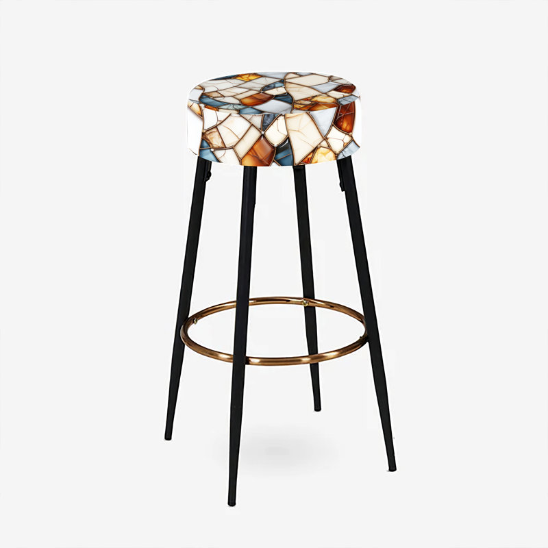 Ensemble de 2 tabourets de bar en marbre Earth Tones