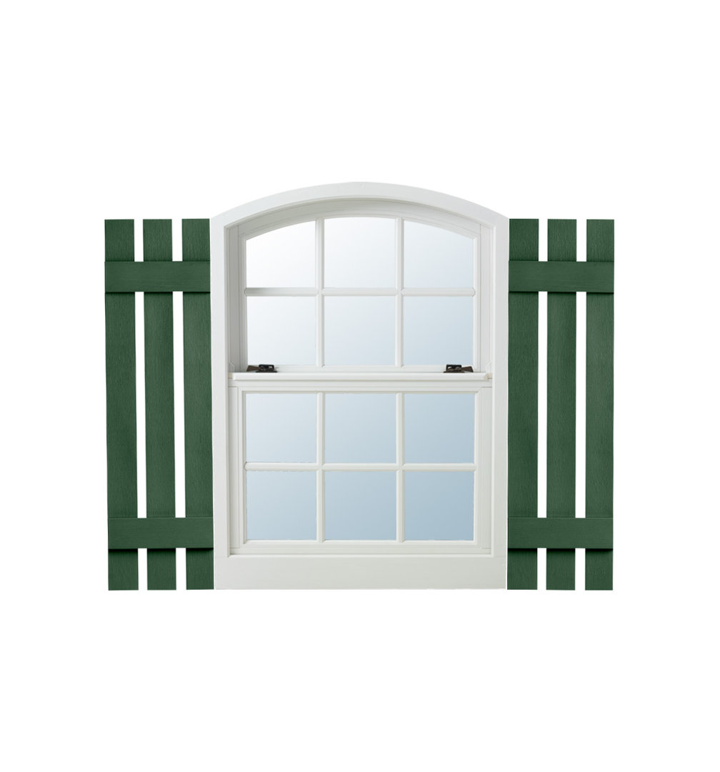 Two Batten, Three Board Open Vinyl Shutters Pair (Set of 2) Alpha Shutters 