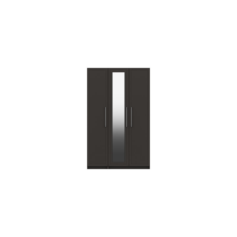 Allenna 3 Door Manufactured Wood Wardrobe, Graphite Gloss
