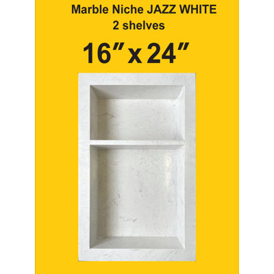 Niche de douche en marbre blanc jazz 16 po x 24 po (1 pièce par boîte)