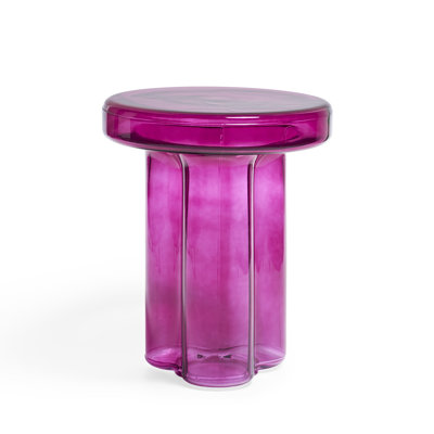 Halvorsen Kober Glass Pedestal End Table