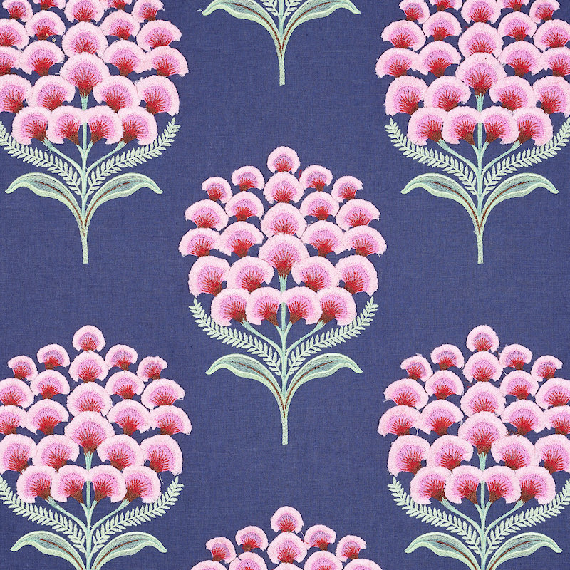 Aurelia Embroidery Fabric, Navy
