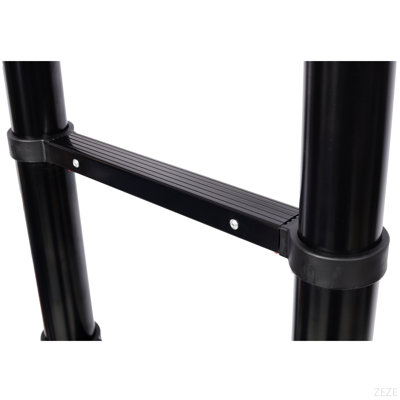 Échelle télescopique en aluminium de 12,5 pi avec pieds antidérapants, échelle d'extension portative de fonction de sécurité lente pour le travail domestique et extérieur, capacité de 330 lb