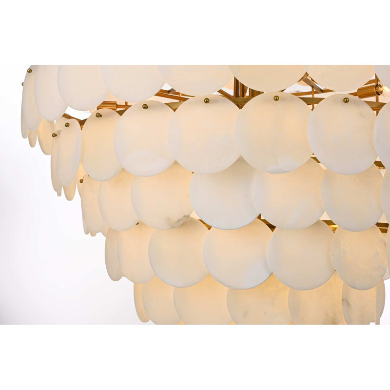 Lustre albâtre de 48 pouces Ikeny, Or satiné