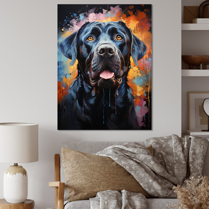 Popart Mastiff Majesty sur toile, Toile tendue, 20" H x 12" W