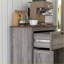 Buffet, armoire de rangement grise avec portes doubles, tiroir et amp; Tablette réglable | Panneau de particules | Revêtement en mélamine-1153387714