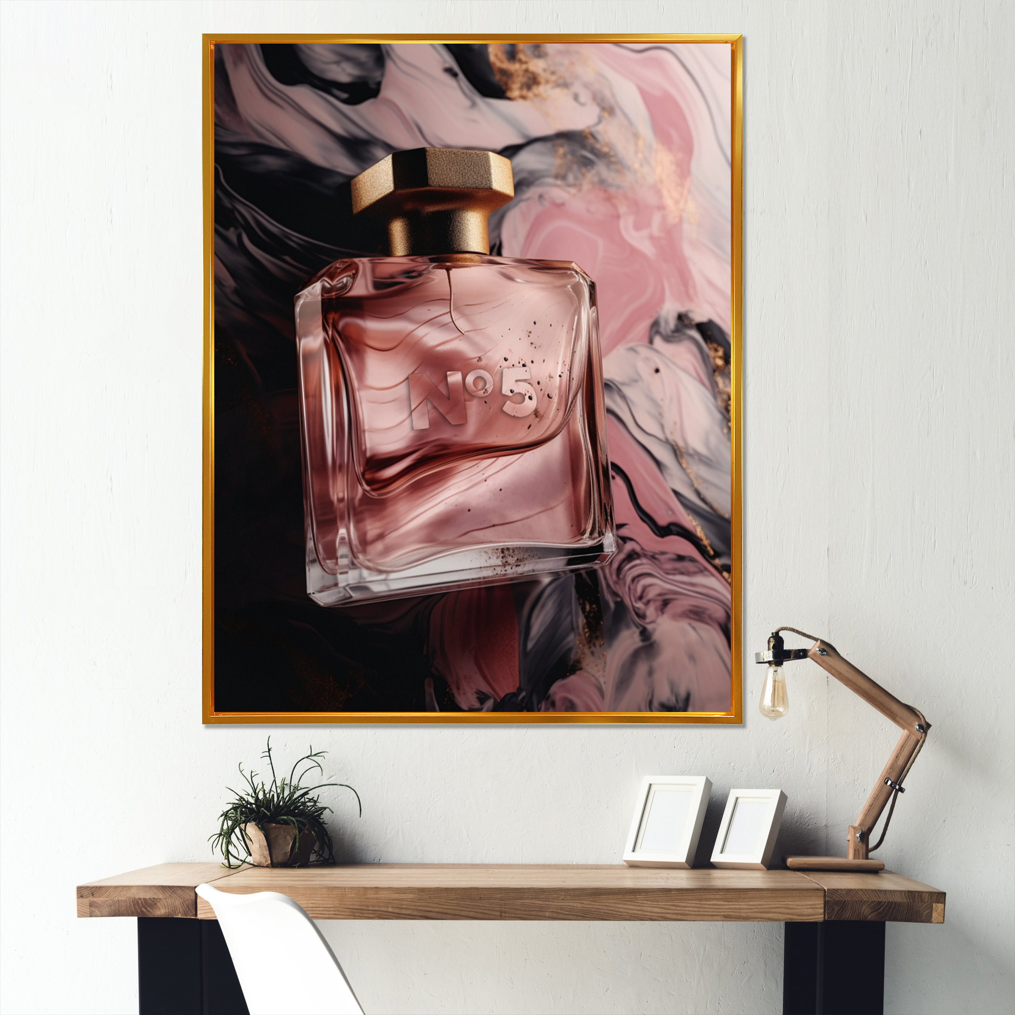 Fashionable Perfume Fragrance V - Print House of Hampton Format: Black Picture Framed, Size: 20 H x 12 W x 1 D