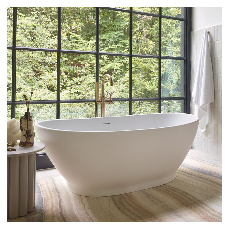 MTI Elise 66" Freestanding Soaking Bathtub, Biscuit