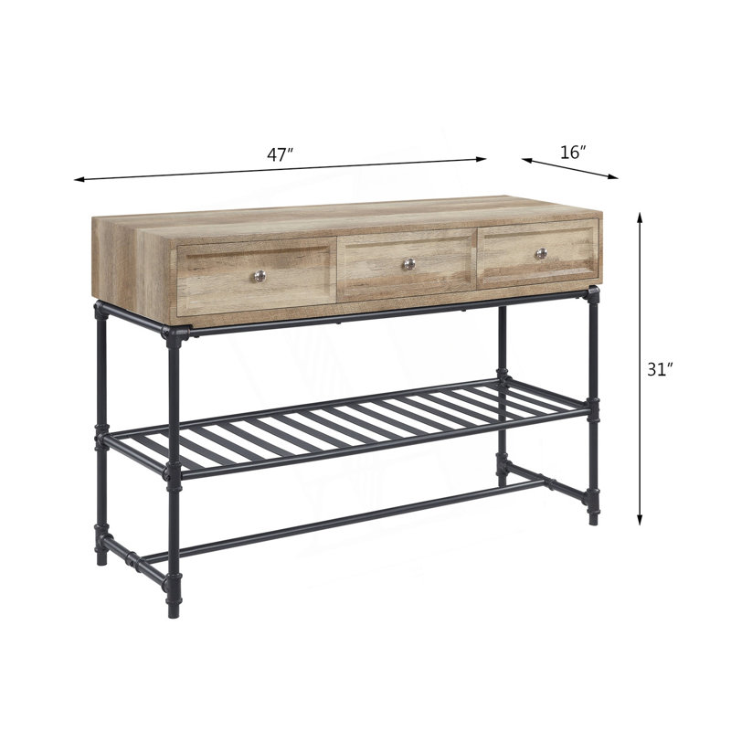 Sofa Table With Drawers And Shelf