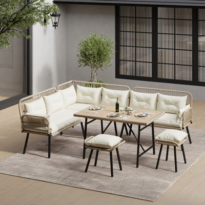 Ivet Outdoor 10PCS Wicker Model Design Sectional with Cushions by George Oliver