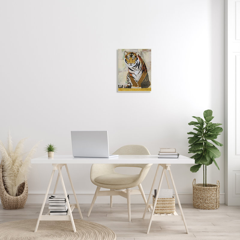 Tigre de la jungle au repos - Impression sur toile, H 19 po x l 13 po x P 0,5 po, Unframed