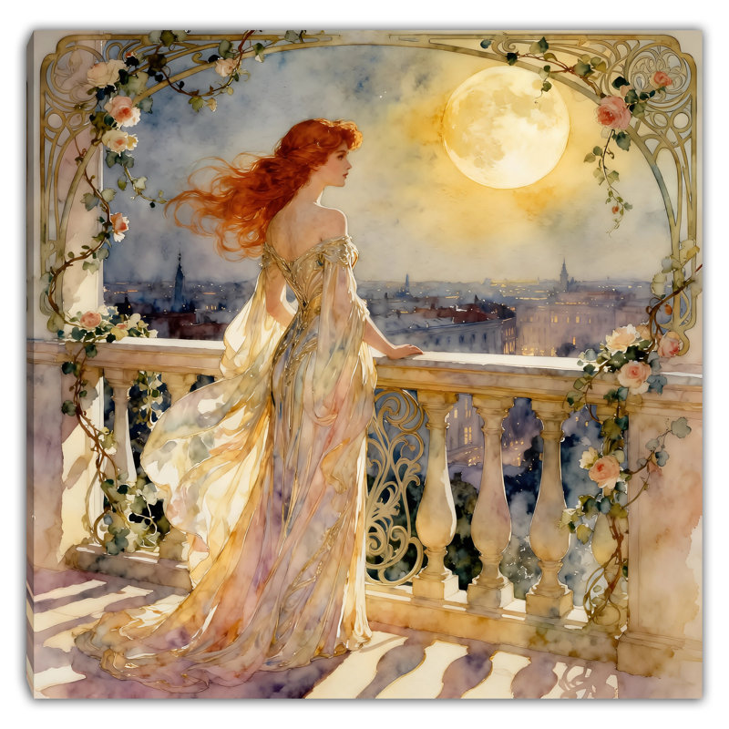 Art mural sur toile Moonlit, 12"W x 12"H x 1"D