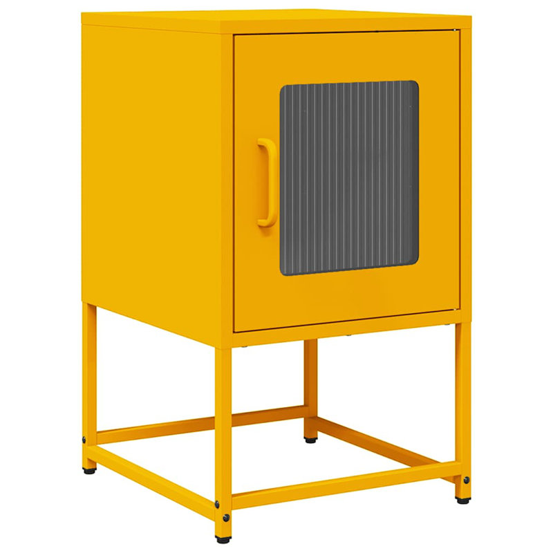 36cm W Steel Bedside Table, Mustard Yellow