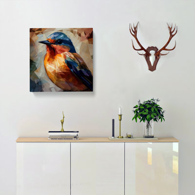 Bird Cubism No.1 - Wrapped Canvas - Framed Print