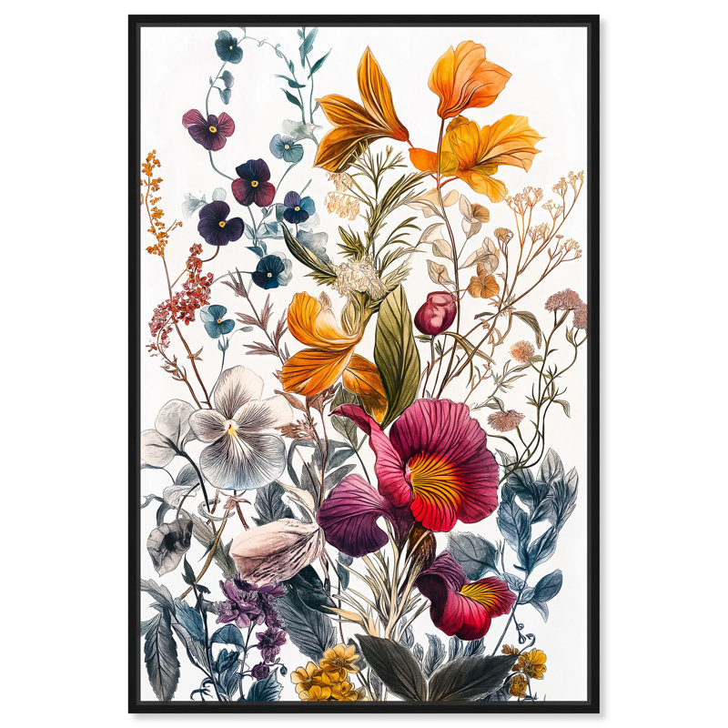 «Iris Indigo II», reproduction d'art sur toile colorée par Art Remedy, Structure noire, H 16 po x l 11 po