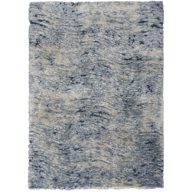 Tapis bleu Modern, Rectangle 4 pi x 6 pi
