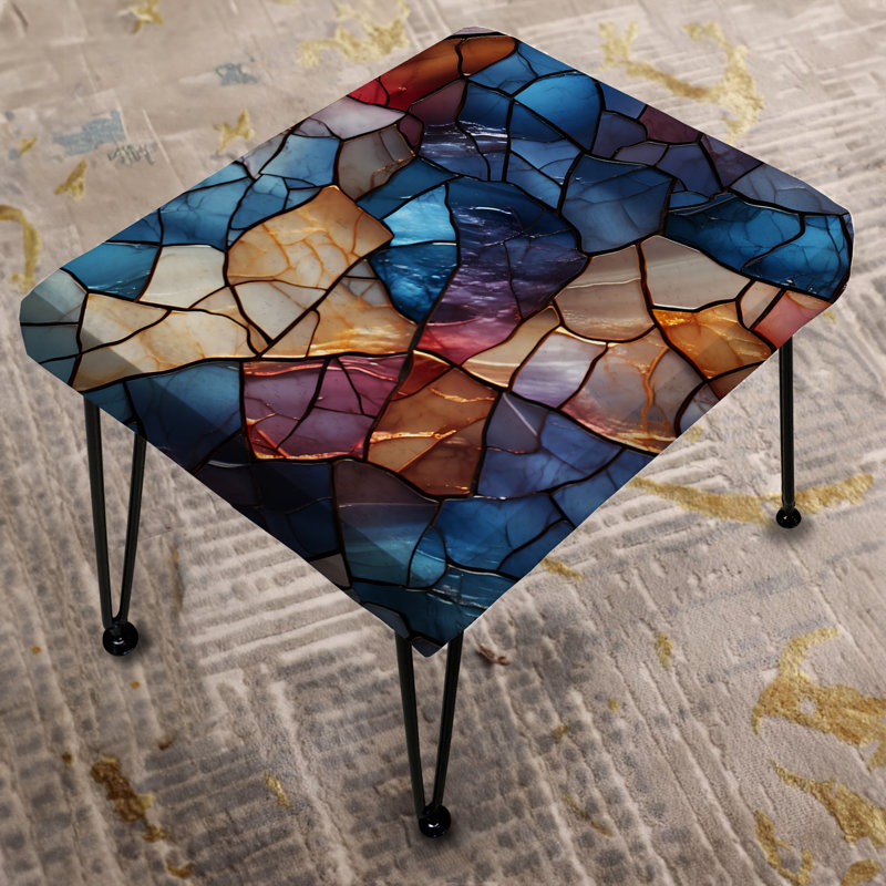Moody Mosaic Ii Moody Patterns - Repose-pieds rectangulaire en marbre