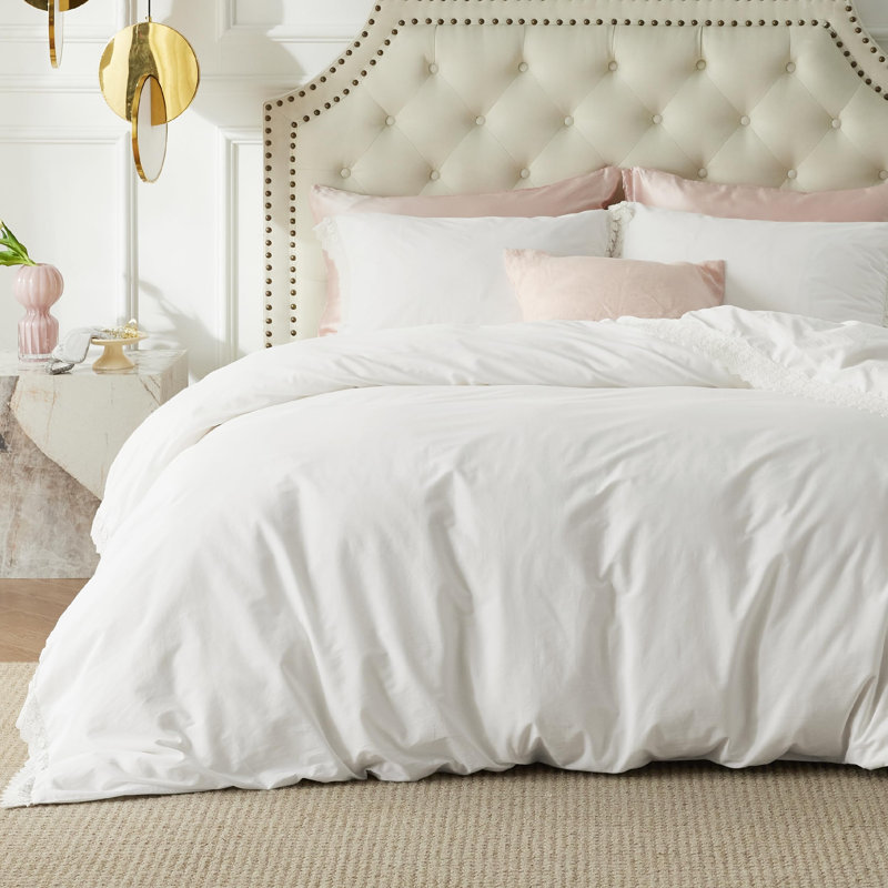 Ensemble de housse de couette Bedure, Housse de couette très grand + 2 taies décorativ
