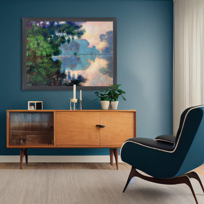 «Morning on the seine près de Giverny», peinture sur toile encadrée