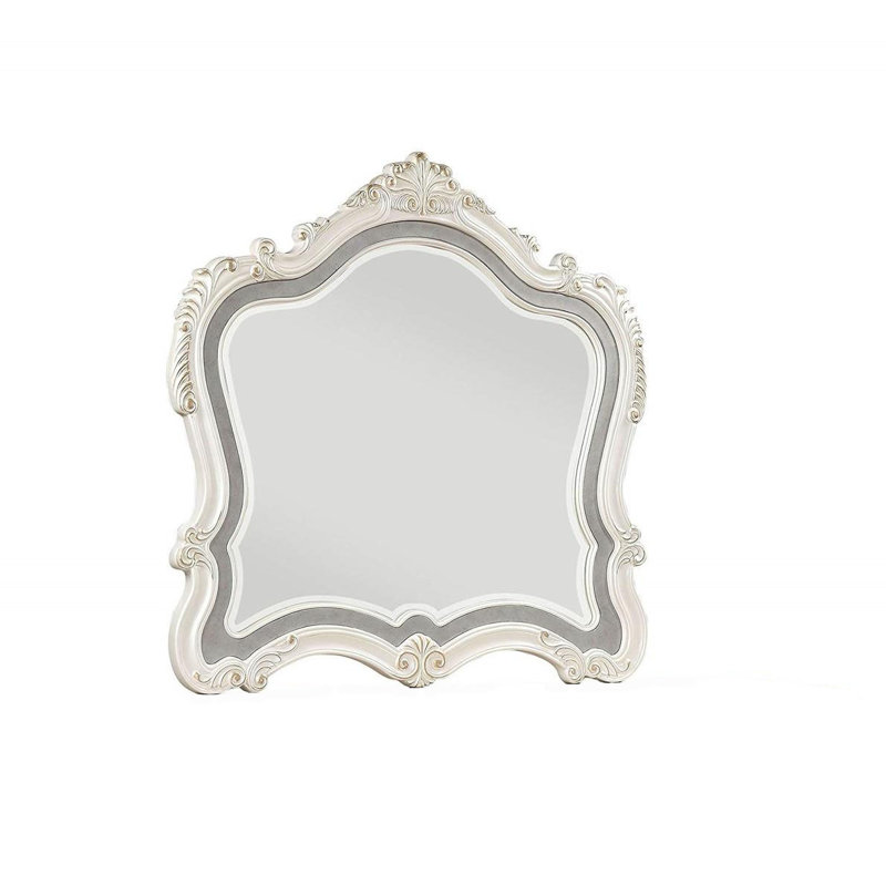 Miroir arqué pour commode Waldorf, Blanc perle