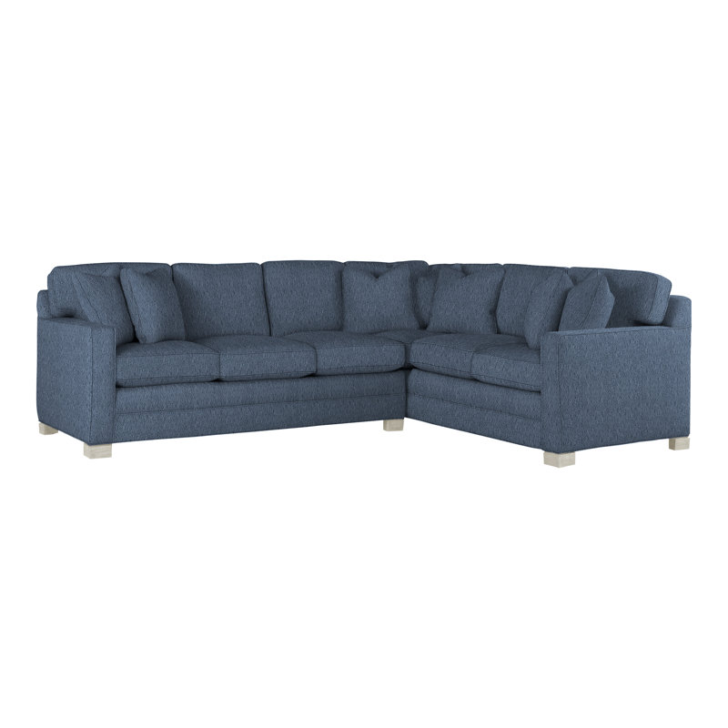 American Bungalow 2-Piece Hillcrest L-Sectional, Navada Blue, Wrenn