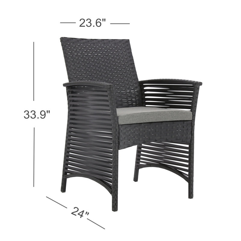 Chaise de patio avec coussins Codman, Noir