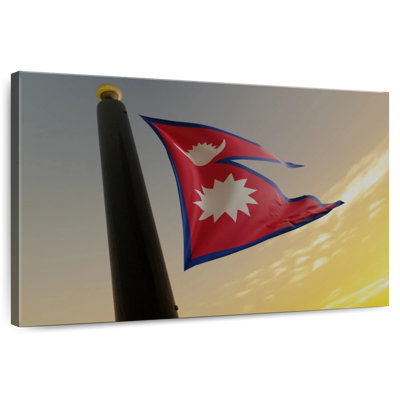 Nepal Flag Sunset Sky