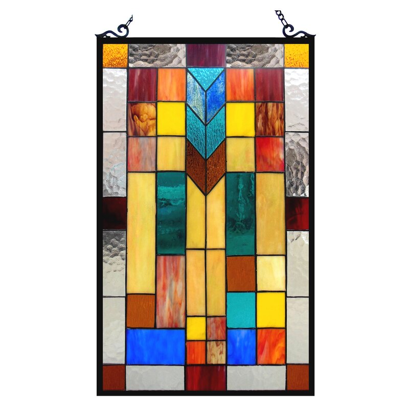 Abstract Geometric Stained glass wall art - Window Panel