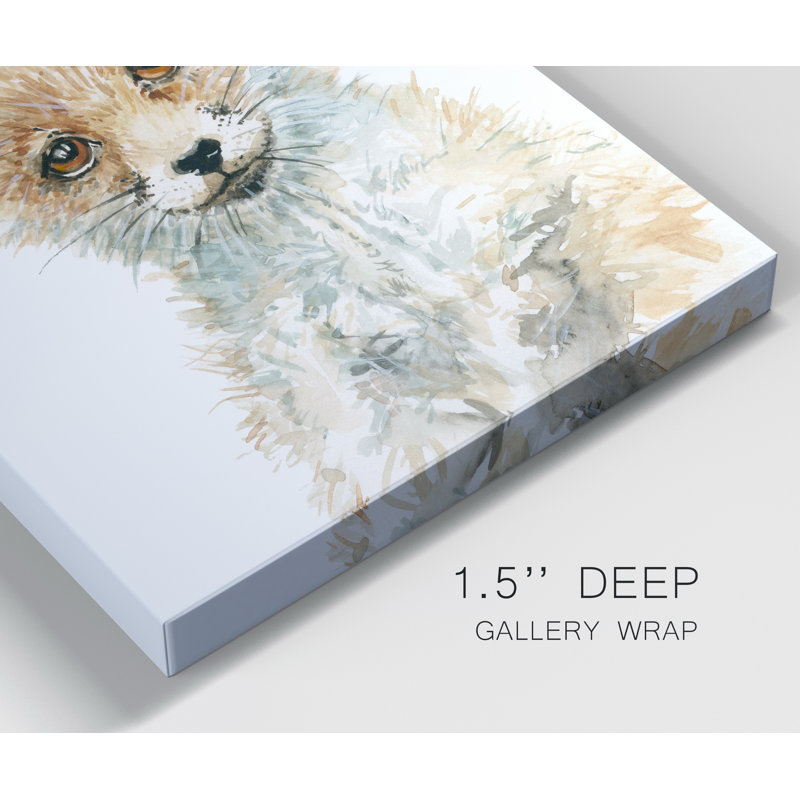 Reproduction d’art graphique sur toile tendue, « Forest fur baby Fox », H 20 po x l 16 po x P 1 po