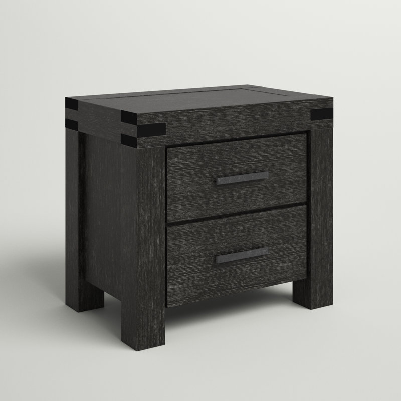 Kaicey 27'' W Solid Wood Nightstand, Graphite