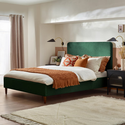 Rozy Luxury Fabric Upholstered Bed Frame - Crisp Minimalist Design Eco Fabric