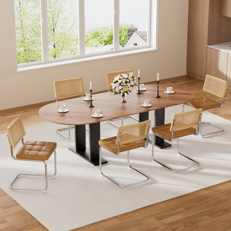 Chaises de salle à manger en rotin, Brun