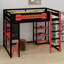 Lit mezzanine avec bureau d'étude, tablette de rangement et prise de courant-652058563