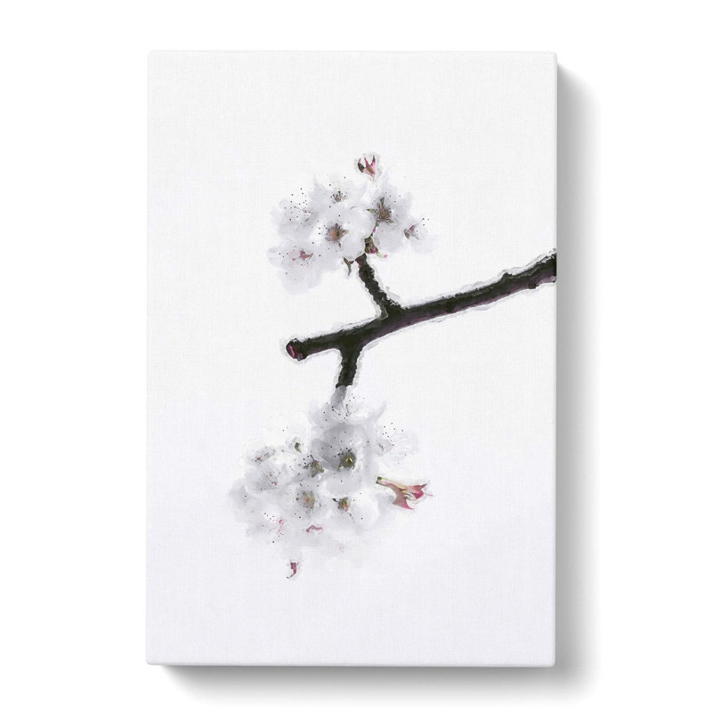 White Cherry Blossom Tree - Wall Art, 60cm H x 40cm W x 3cm D, Wrapped Canvas
