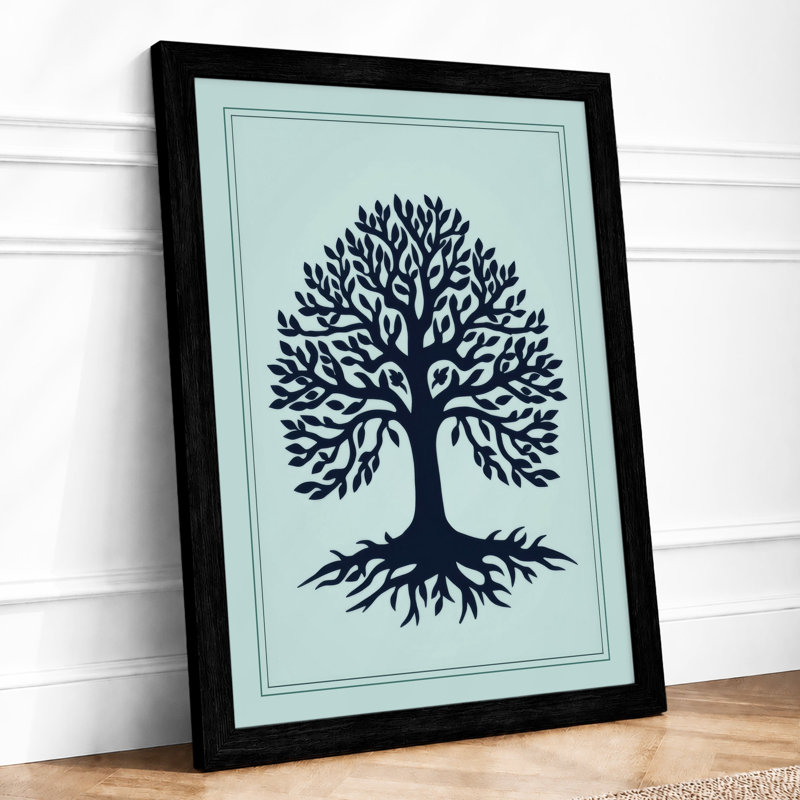 Tree of Life Botanical - Framed Print, A2 - 59.4 x 42.0 cm, Black