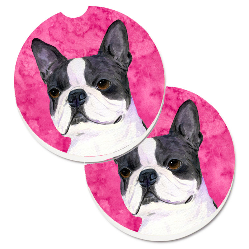 Sous-verre barbu collie voiture, Boston-terrier