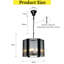 Afomia 6-Light 45cm Black Modern Lantern Drum Chandelier with Clear Fluted Glass Accents