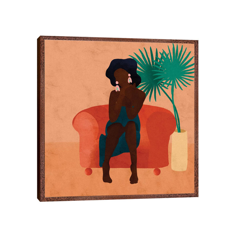 Nas by Reyna Noriega - Print on Canvas, 66.04 cm H x 66.04 cm W, Brown Framed