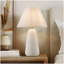 Textured Ceramic Table Lamp with Fluted Fabric Shade White See below