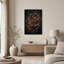 Tableau sur toile Fleur noire aux pétales de bronze lumineux-728353400