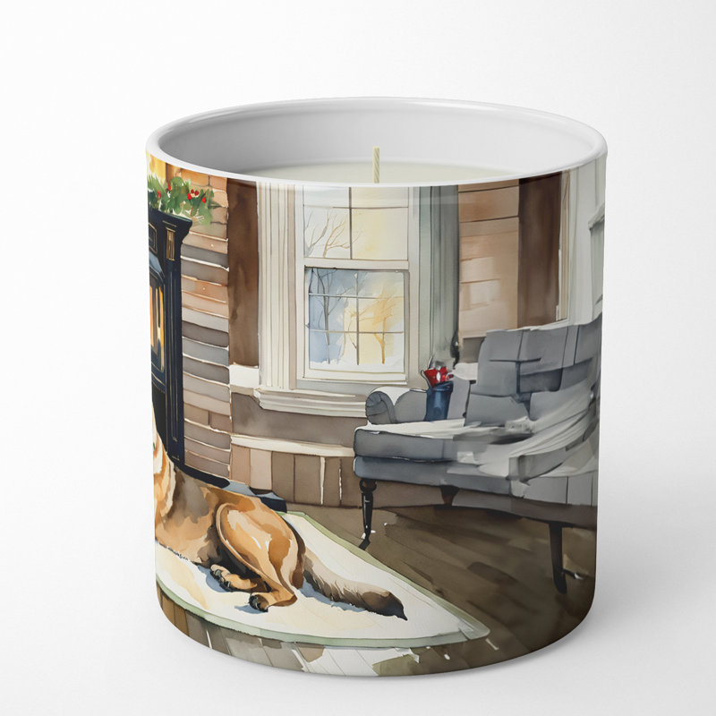 Bougie parfumée pour arbre de Noël avec support en céramique 