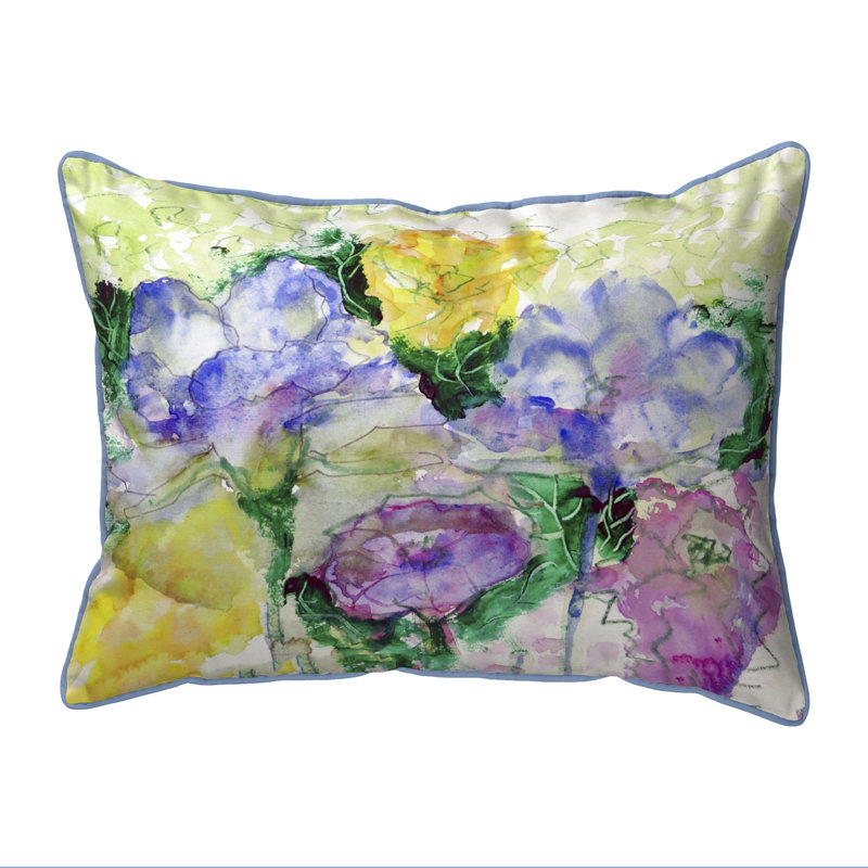 Watercolor Garden Outdoor Rectangular Pillow Cover & Insert, Small