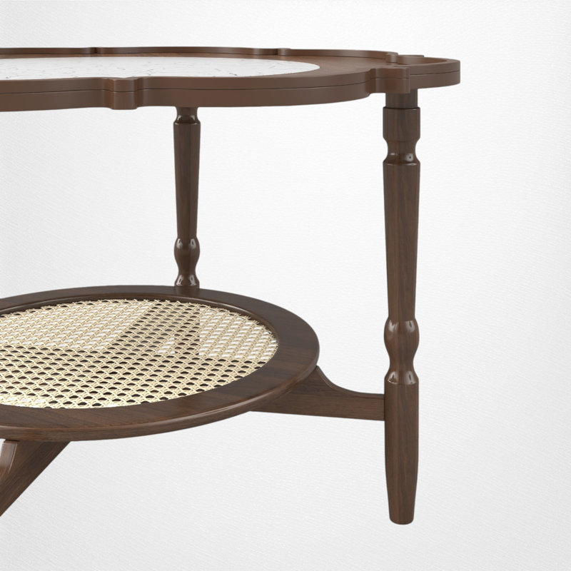 Table basse à plateau avec tablette, Walnut