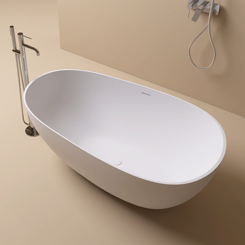 Baignoire de trempage autoportante 59 po. X 31 po. Surface solide , Matte White
