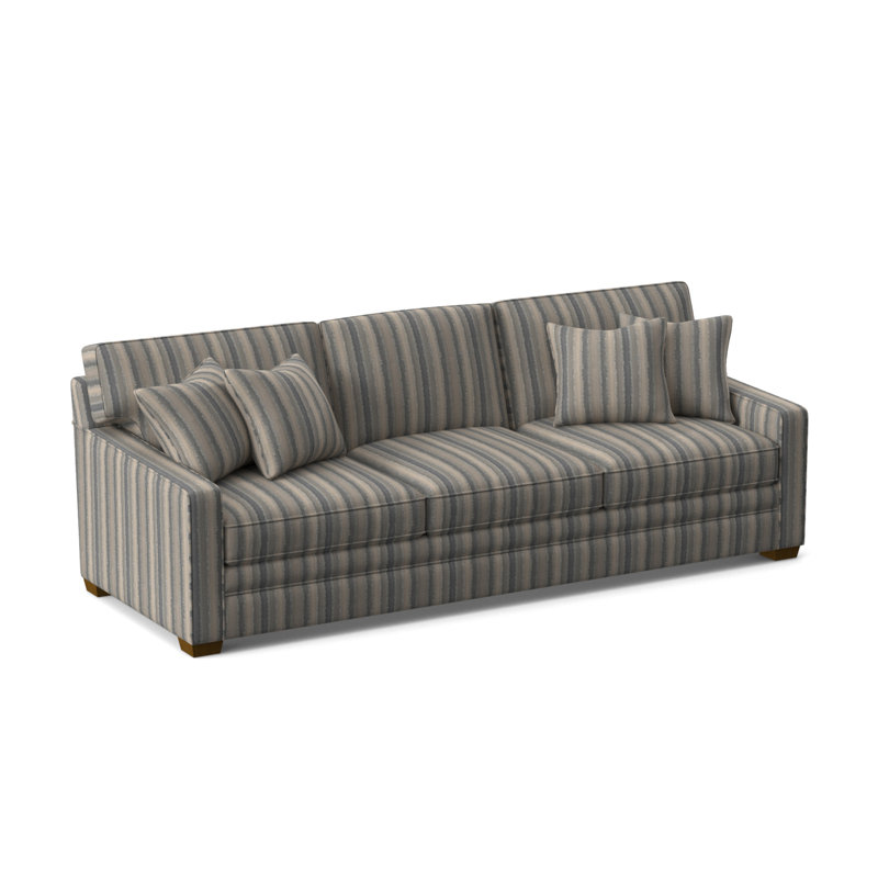 Gramercy Park Sofa, Taupe Plaid; 0126-73, Havana Finish
