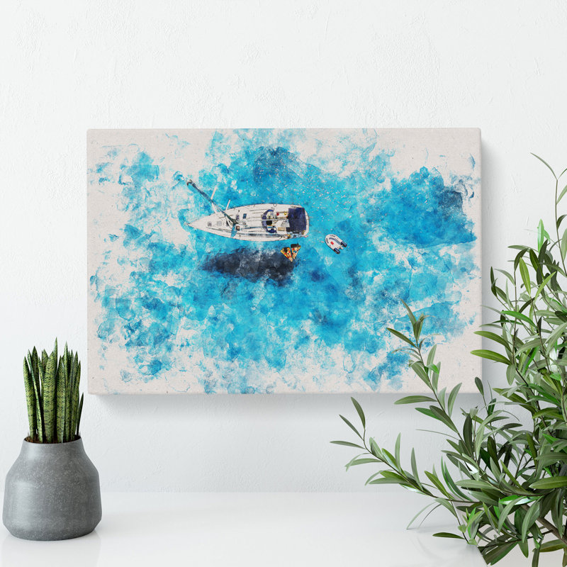 Boat in the Balearic Islands - Wrapped Canvas, 60cm H x 91cm W x 3cm D