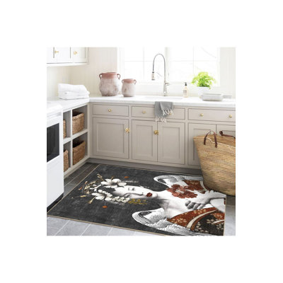 Tapis gris lavable gris