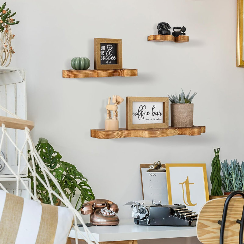 Small And Simple Wave Edge Floating Shelf