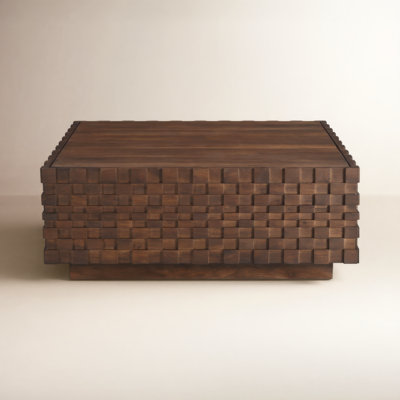 Givens 42" Carved Wood Storage Coffee Table