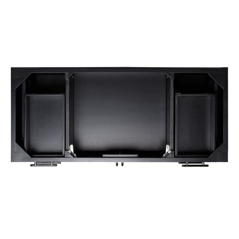 48" Holmesdale Vanity With Rectangular Undermount Sink, Feathered White Quartz, Black, 8" Widespread